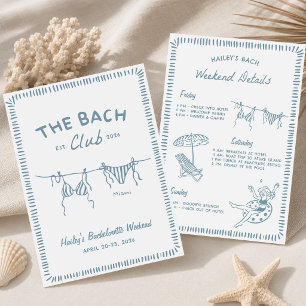The Bach Club Bachelorette Weekend Itinerary Invitation