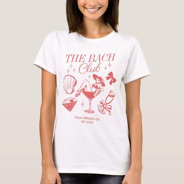 The Bach Club Beach Wedding Bachelorette Party T-Shirt (Front)