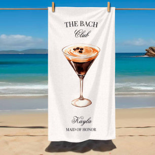 The Bach Club Espresso Cocktail Wedding Party Beach Towel