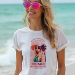 The Bach Party Crew Retro Woman Bachelorette Party<br><div class="desc">Make your bachelorette party unforgettable with our fun, modern retro bachelorette t-shirt design. Perfect for each of your guests, this unique t-shirt combines playful retro aesthetics with contemporary flair, ensuring everyone will look fabulous while celebrating. Featuring a hand-drawn beautiful retro woman wearing pink glasses and long wavy blonde hair and...</div>