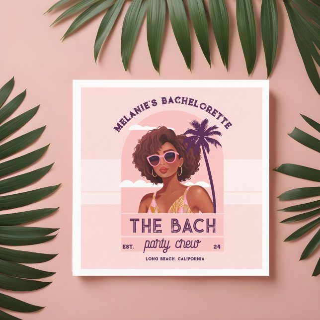 The Bach Party Crew Retro Woman Bachelorette Party Napkin (The Bach Party Crew Retro Woman Bachelorette Party Napkins)