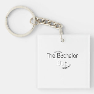 the bachelor club name year stylish trendy curvy  key ring