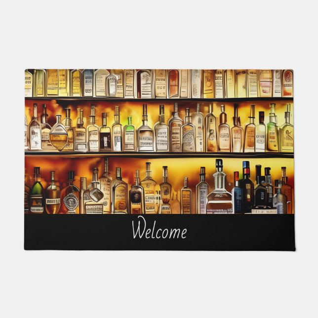 The Back Bar Artistic Watercolor   Doormat (Front)