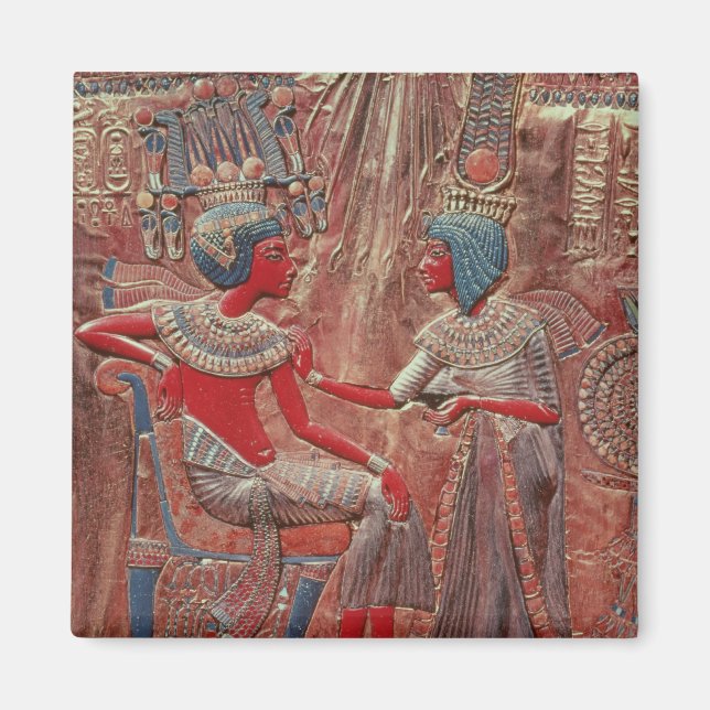 The back of the throne of Tutankhamun Magnet (Front)