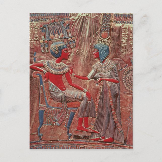 The back of the throne of Tutankhamun Postcard (Front)