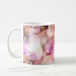 The backdrop of pale yellow bubbles. coffee mug