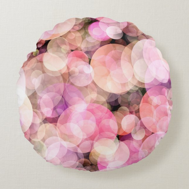 The backdrop of pale yellow bubbles. round cushion (Front)