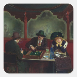 The Backgammon Players Square Sticker