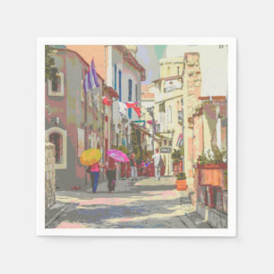 The Backstreets of Cyprus Artistic Decoupage Napkin