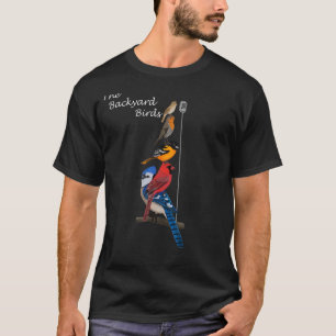 The Backyard Birds Blue Jay Cardinal Robin Bird Bi T-Shirt