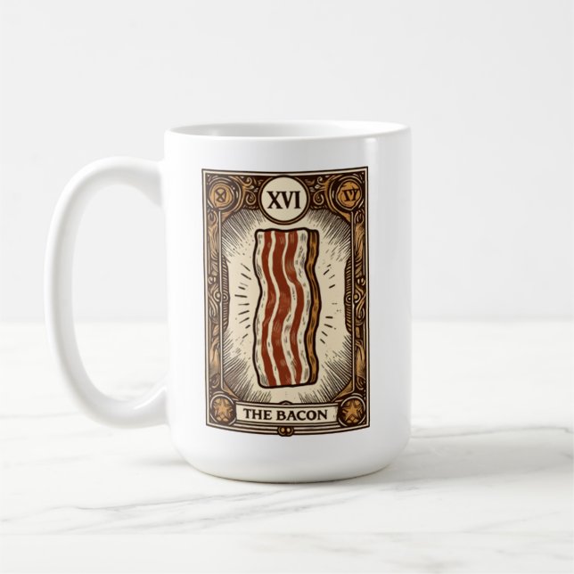 The Bacon Tarot Card Meat Magic Coffee Mug (Left)