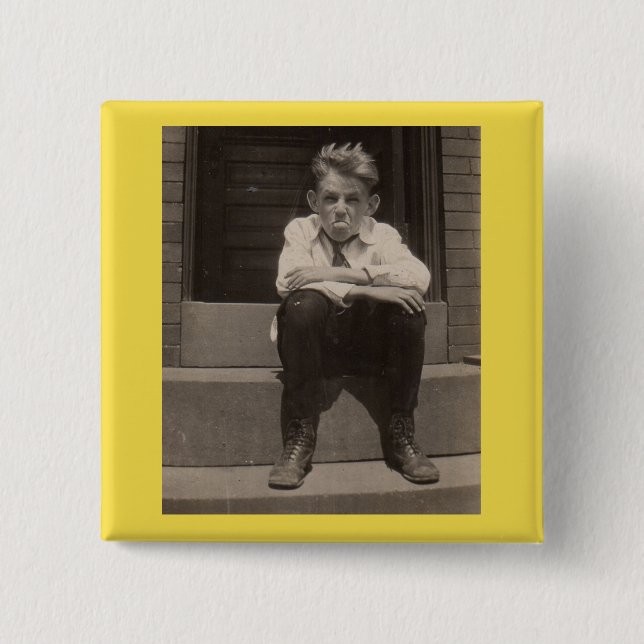 the bad attitude 15 cm square badge (Front)