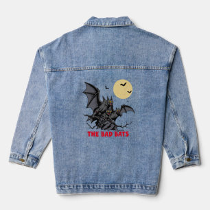 the bad bats - funny halloween gift denim jacket