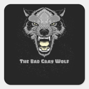The Bad Grey Wolf Square Sticker
