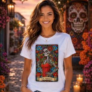 The Badass Sugar Skull Floral Tarot T-Shirt