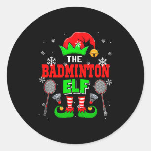 The Badminton Christmas Elf Hat Scute Ss Cute Sss  Classic Round Sticker