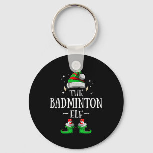 The Badminton Elf Matching Family Group Christmas  Key Ring