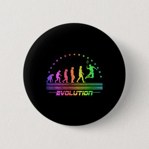 The Badminton Evolutions Retro Shuttle Men's Badmi 6 Cm Round Badge