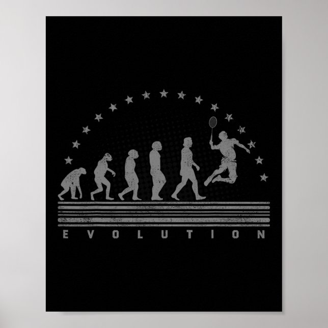 The Badminton Evolutions Retro Shuttle Men's Badmi Poster (Front)
