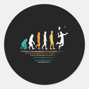 The Badminton Evolutions Retro Shuttle Mens Badmin Classic Round Sticker