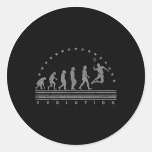 The Badminton Evolutions Retro Shuttle Mens Badmin Classic Round Sticker