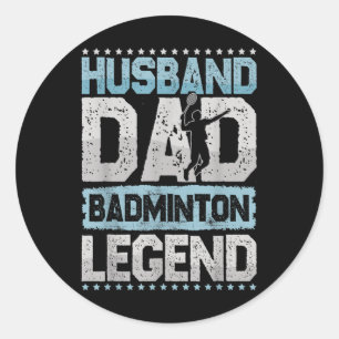 The Badminton Legends Retro Shuttle Mens Badminton Classic Round Sticker