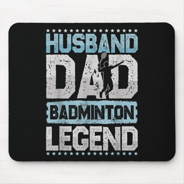 The Badminton Legends Retro Shuttle Mens Badminton Mouse Pad (Front)