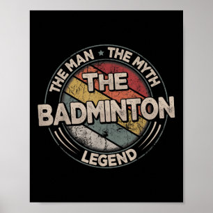 The Badminton Legends Retro Shuttle Mens Badminton Poster