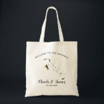 The Bahamas Destination Wedding Welcome Bag Tote<br><div class="desc">Wedding weekend welcome gift bag for out of town guests to your wedding,  featuring image of the Bahamas,  with gold heart.  Fill tote with your favourite goodies.</div>
