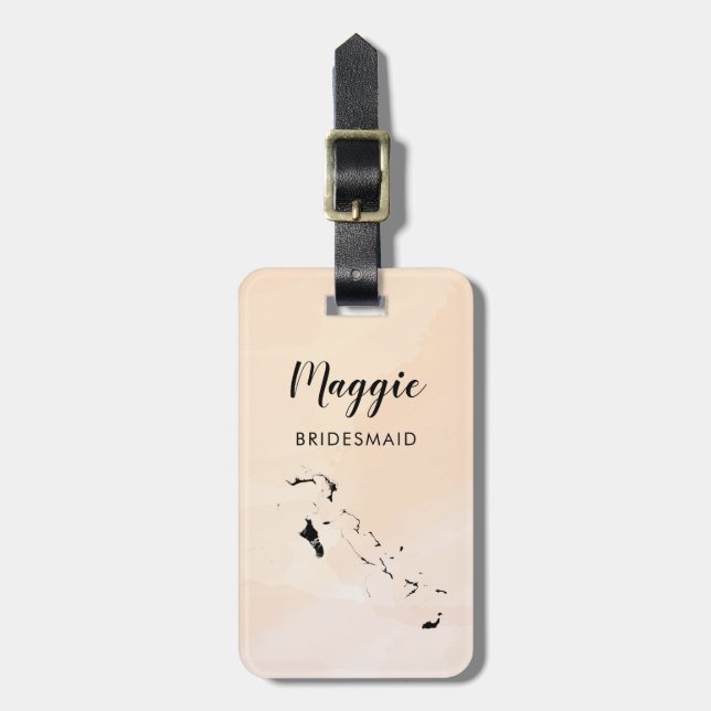 The Bahamas Map Luggage Tag, Wedding Party Tag (Front Vertical)