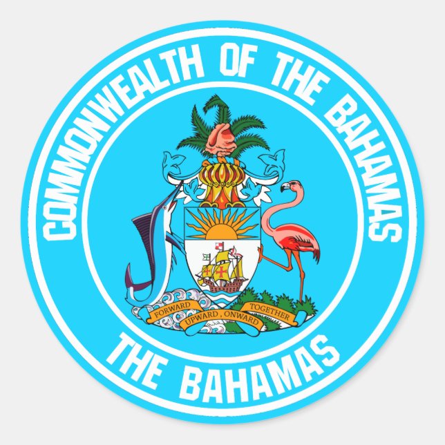 The Bahamas Round Emblem Classic Round Sticker (Front)