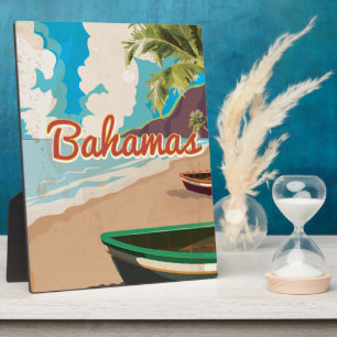 The Bahamas vintage Travel Poster. Plaque