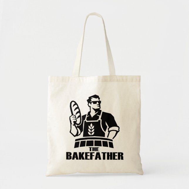 The Bakefather Funny Baker Tote Bag (Front)
