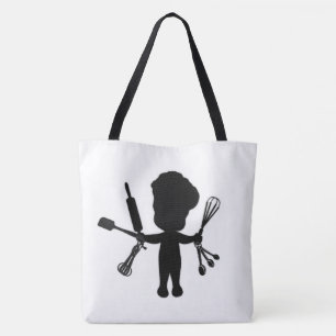 The Baker Juggles His Utensils / Tools Blue Tote Bag
