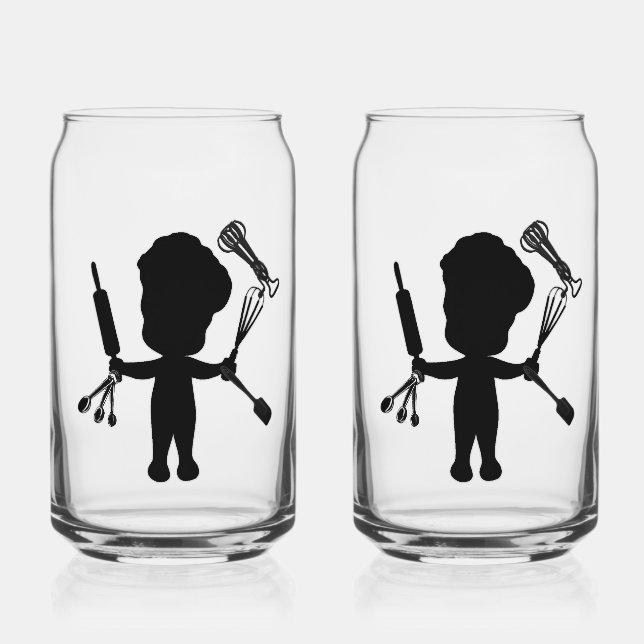 The Baker Juggles His Utensils / Tools Can Glass (Front)