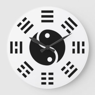 The Balance: Ba Gua, eight trigrams  yin yang TCM  Large Clock