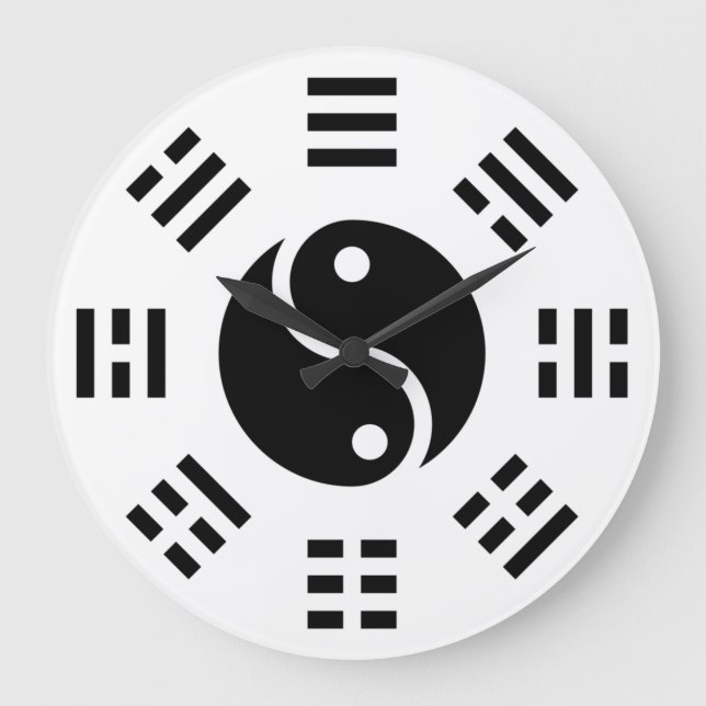 The Balance: Ba Gua, eight trigrams  yin yang TCM  Large Clock (Front)