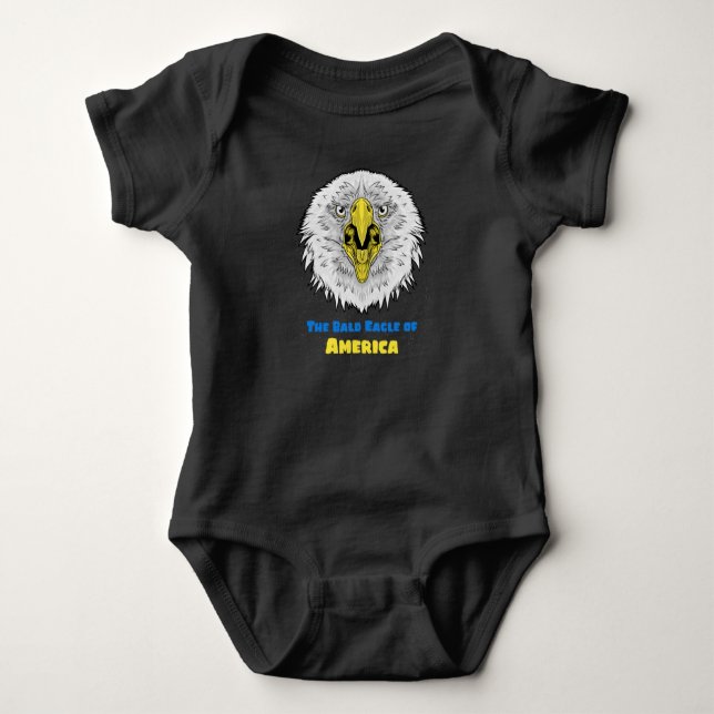 The Bald Eagle of American - US emblem Baby Bodysuit (Front)