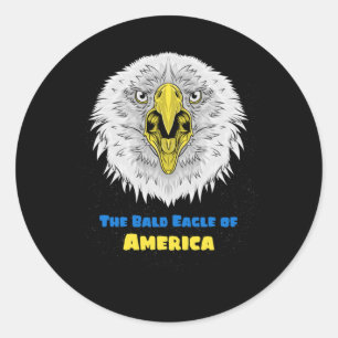 The Bald Eagle of American - US emblem Classic Round Sticker