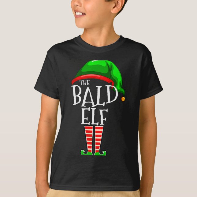 The Bald Elf Family Matching Group Christmas Gift  T-Shirt (Front)