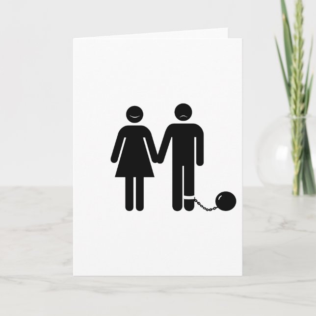The "Ball and Chained" groom Card (Front)