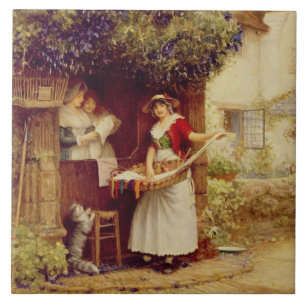 The Ballad Seller, 1902 (oil on board) Ceramic Tile
