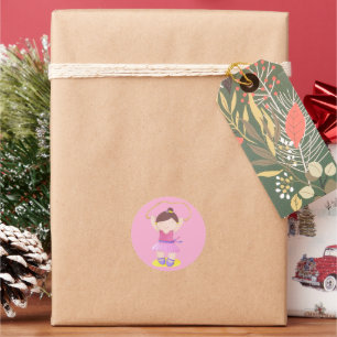 The Ballerina Jumping Rope Classic Round Sticker