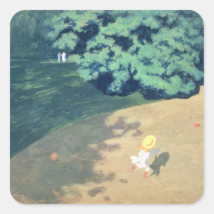 The Balloon or Corner of a Park with a Child Square Sticker