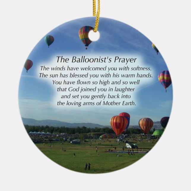 The Balloonist's Prayer Christmas Ornament (Front)