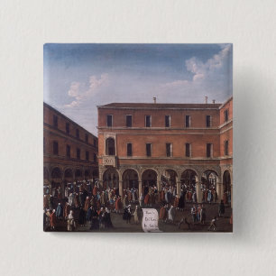 The Bancho del Giro in the Rialto, Venice 15 Cm Square Badge