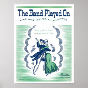 The Band Played On Vintage Songbook Cover Poster