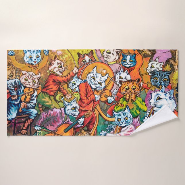 The Band Plays, Louis Wain Bath Towel (Bath Towel)