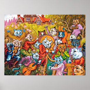 The Band Plays, Louis Wain Poster