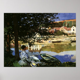 The Bank of the Seine, Bennecourt by Claude Monet Poster